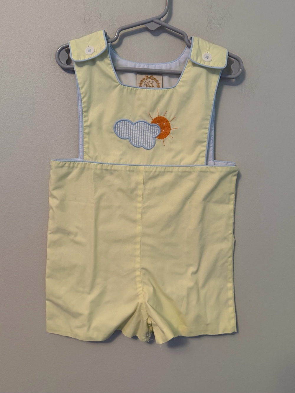 The Beaufort Bonnet Company Yellow Sun & Cloud Embroidered Jon Jon